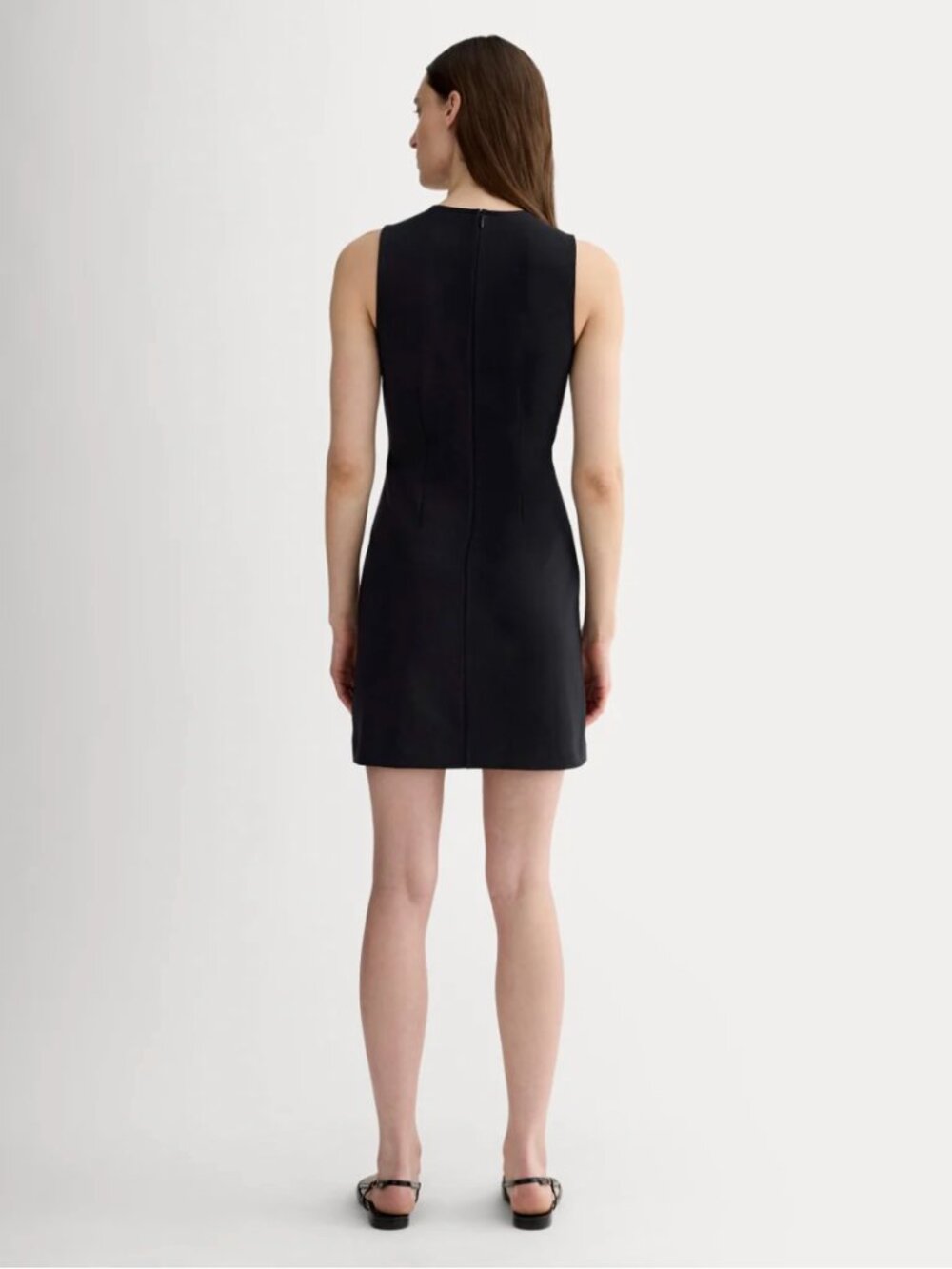 NWT Everlane The Dream ‘90s Shift Dress LBD Mini Sleeveless Stretchy Size L - Picture 3 of 13